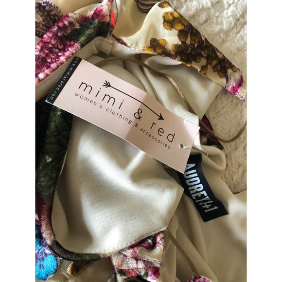 NWT Audrey Brooklyn Floral Velvet Dress - Picture 4 of 6